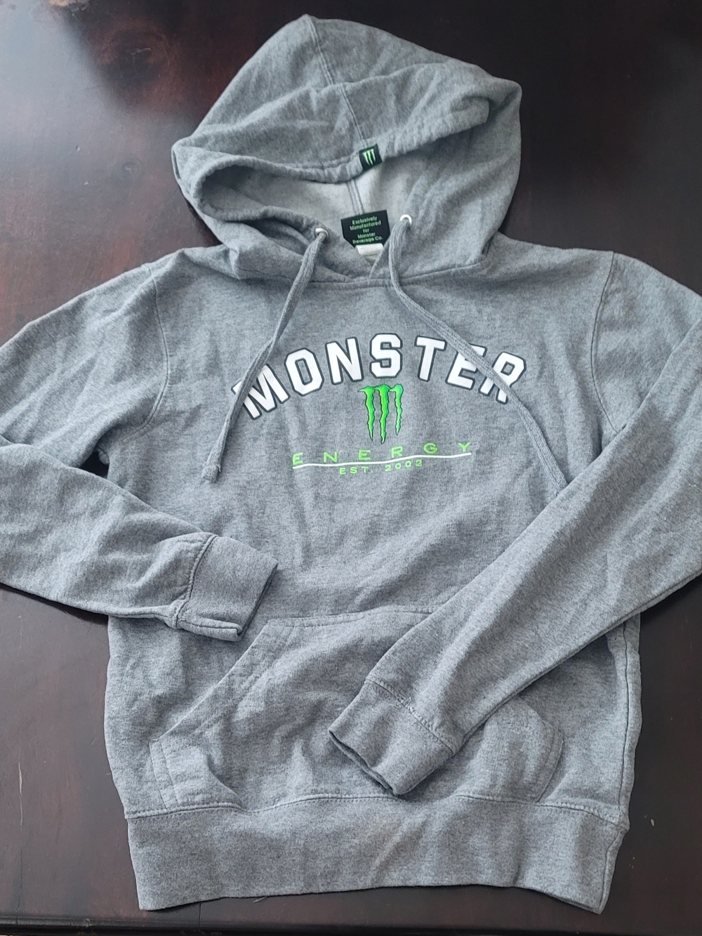 Monster Energy Women's Gray Pullover Hoodie with Green Logo